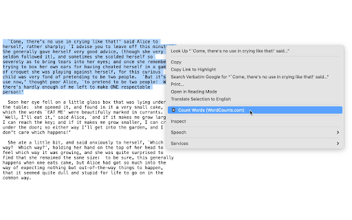 Word Counts  from Chrome web store to be run with OffiDocs Chromium online