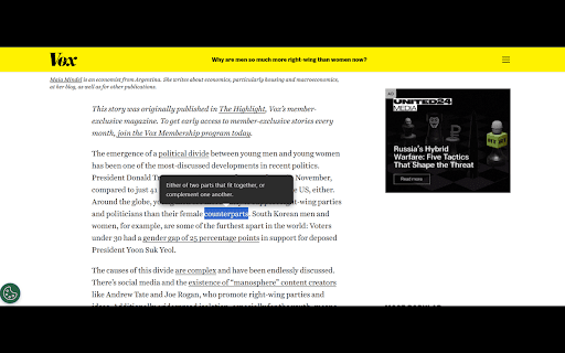 Word Definition Tooltip  from Chrome web store to be run with OffiDocs Chromium online