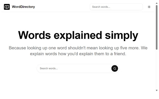 WordDirectory from Chrome web store to be run with OffiDocs Chromium online WordDirectory from Chrome web store to be run with OffiDocs Chromium online