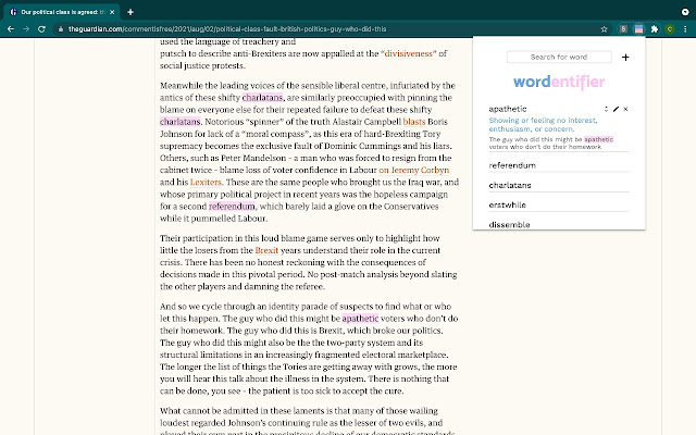 Wordentifier: Improve Your Vocabulary  from Chrome web store to be run with OffiDocs Chromium online