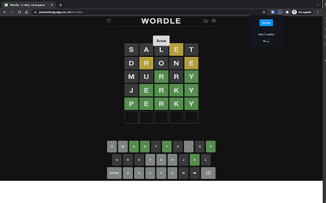 Wordle Bot  from Chrome web store to be run with OffiDocs Chromium online