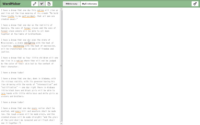 WordPicker  from Chrome web store to be run with OffiDocs Chromium online