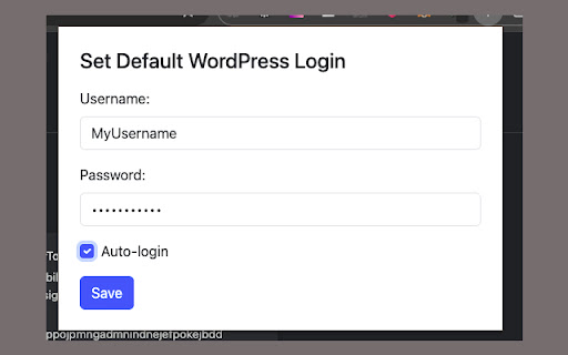 WordPress Login Autofill  from Chrome web store to be run with OffiDocs Chromium online