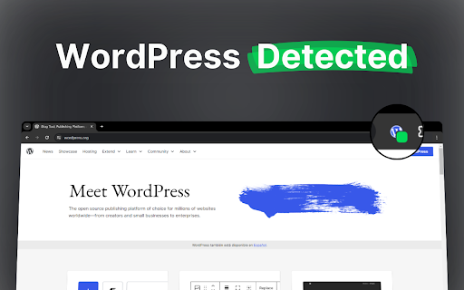 WordPress Theme and Plugin Detector  from Chrome web store to be run with OffiDocs Chromium online