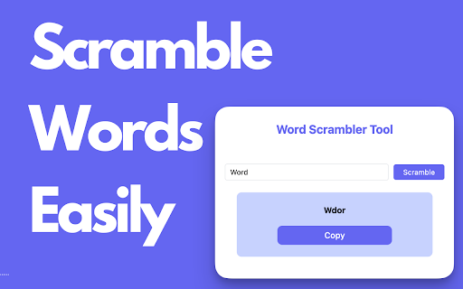 Word Scramble Generator  from Chrome web store to be run with OffiDocs Chromium online