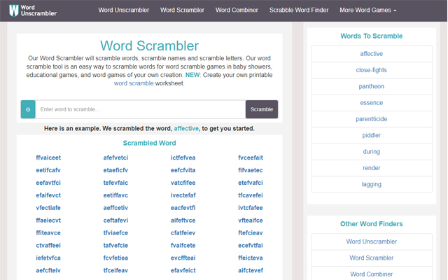 Word Scrambler  from Chrome web store to be run with OffiDocs Chromium online