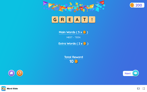 Word Slide Game Share with friends and boost your vocabulary skills!  from Chrome web store to be run with OffiDocs Chromium online