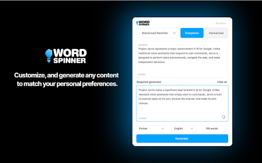 Word Spinner Extension  from Chrome web store to be run with OffiDocs Chromium online