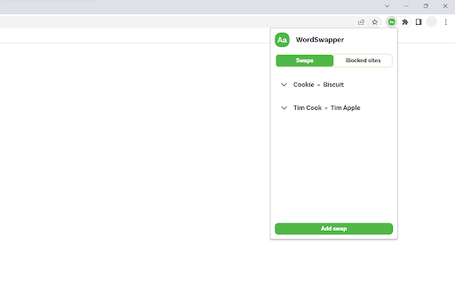 WordSwapper  from Chrome web store to be run with OffiDocs Chromium online