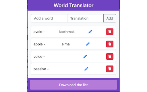 Word Translator  from Chrome web store to be run with OffiDocs Chromium online
