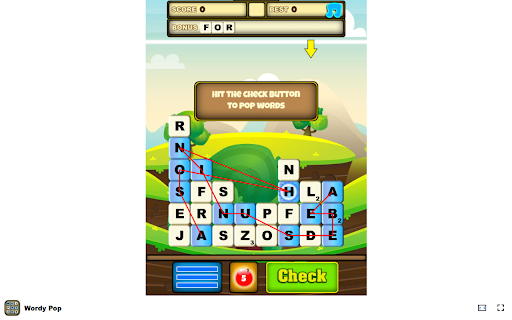 Wordy Pop Form words quickly before the board fills up!  from Chrome web store to be run with OffiDocs Chromium online