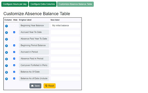 Workday Absence Balance Customizer from Chrome web store to be run with OffiDocs Chromium online Workday Absence Balance Customizer from Chrome web store to be run with OffiDocs Chromium online