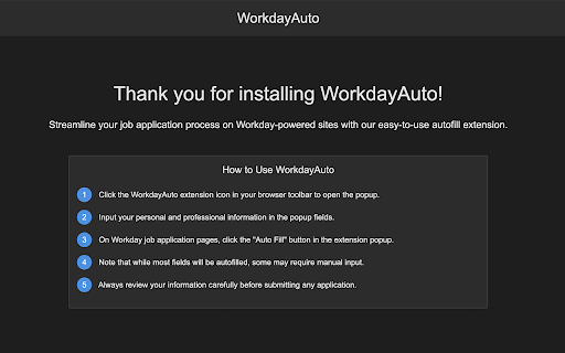 WorkdayAuto  from Chrome web store to be run with OffiDocs Chromium online