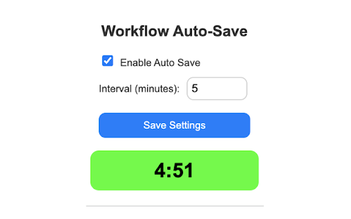 Workflow Auto Save  from Chrome web store to be run with OffiDocs Chromium online