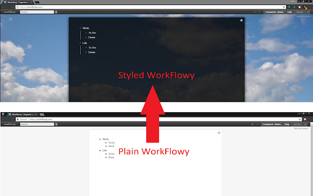 Workflowy Styler  from Chrome web store to be run with OffiDocs Chromium online