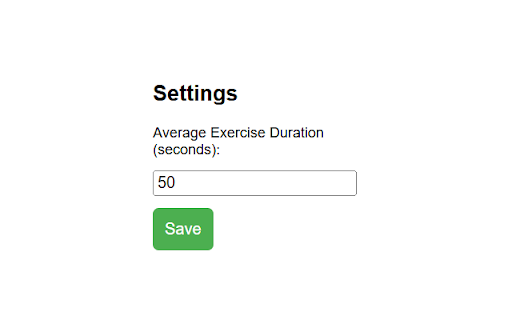 Workout Duration Calculator  from Chrome web store to be run with OffiDocs Chromium online