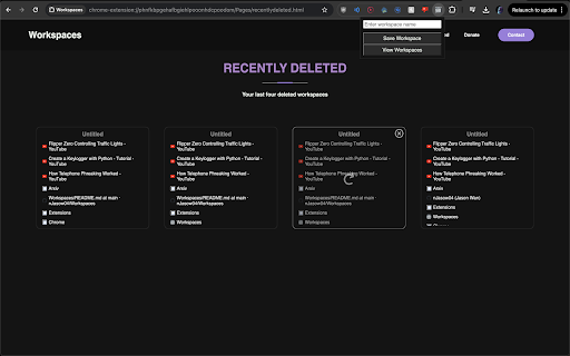Workspaces  from Chrome web store to be run with OffiDocs Chromium online