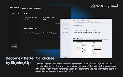 Worksync.AI Job Search Companion  from Chrome web store to be run with OffiDocs Chromium online