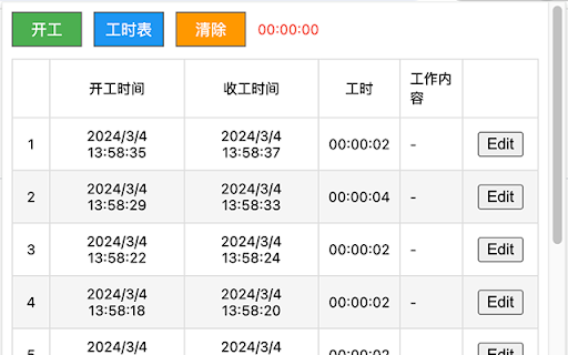 Work Timer  from Chrome web store to be run with OffiDocs Chromium online