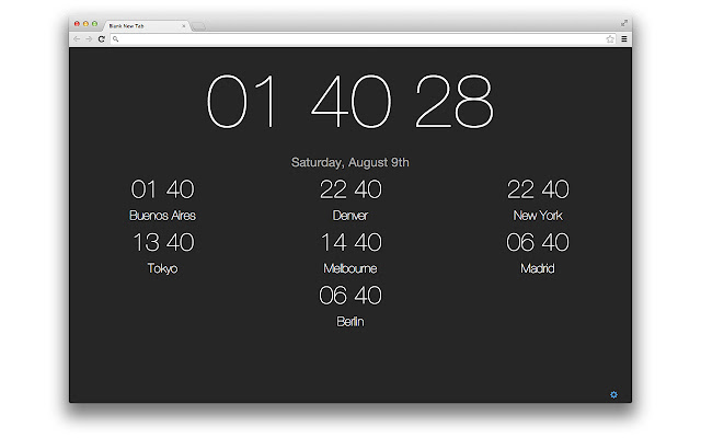 World Clocks new tab page  from Chrome web store to be run with OffiDocs Chromium online