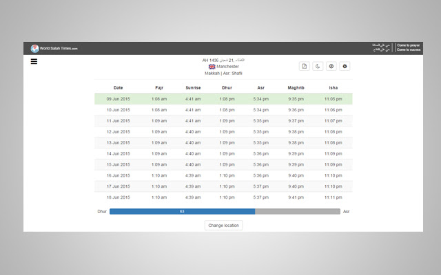 World Salah Times  from Chrome web store to be run with OffiDocs Chromium online