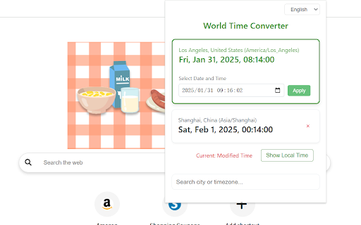 World Time Converter  from Chrome web store to be run with OffiDocs Chromium online