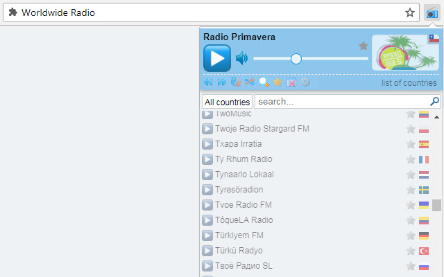 Worldwide Radio  from Chrome web store to be run with OffiDocs Chromium online