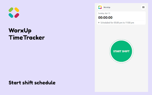 WorxUp Time Tracker  from Chrome web store to be run with OffiDocs Chromium online