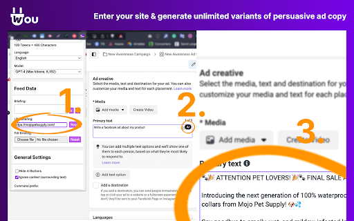 Wou AI  from Chrome web store to be run with OffiDocs Chromium online