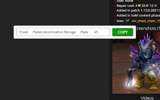 WoWHead GC Exporter by Tvat  from Chrome web store to be run with OffiDocs Chromium online