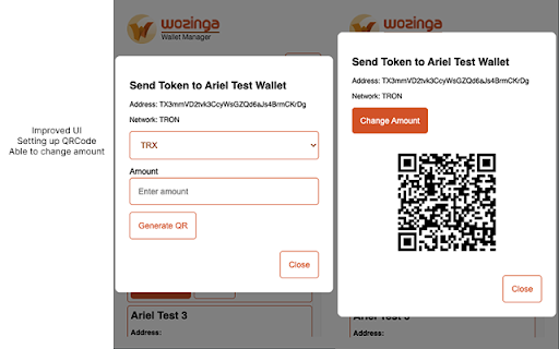 Wozinga Wallet Manager  from Chrome web store to be run with OffiDocs Chromium online