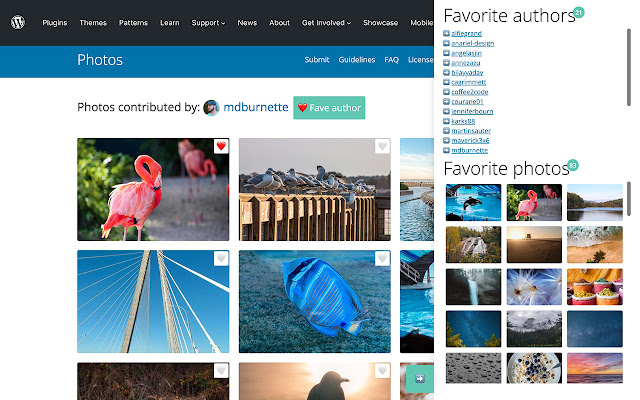 WP Fave Photos  from Chrome web store to be run with OffiDocs Chromium online