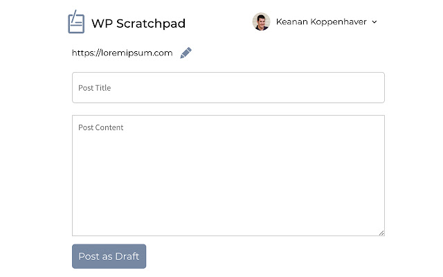 WP Scratchpad من متجر Chrome الإلكتروني ليتم تشغيله باستخدام OffiDocs Chromium عبر الإنترنت