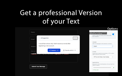 Write Better AI GPT Text Editor  Writing Assistant  from Chrome web store to be run with OffiDocs Chromium online