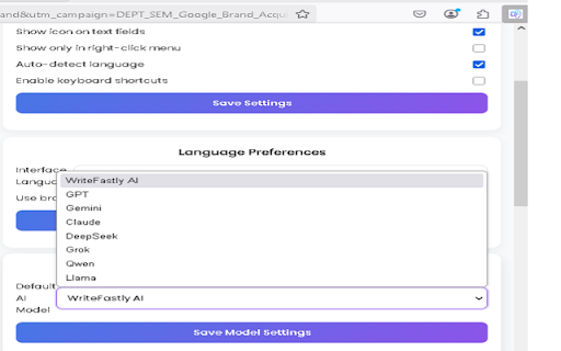 WriteFastly AI (Writing assistant, rewrite, translate)  from Chrome web store to be run with OffiDocs Chromium online