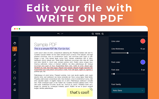 Write on PDF  from Chrome web store to be run with OffiDocs Chromium online