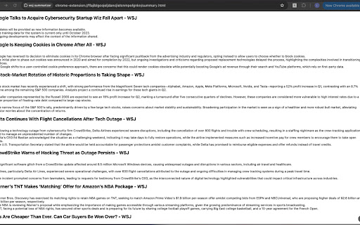 wsj summarizer  from Chrome web store to be run with OffiDocs Chromium online