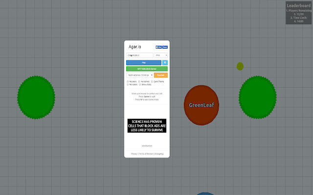 WTFOSAURUS Agar.io  from Chrome web store to be run with OffiDocs Chromium online