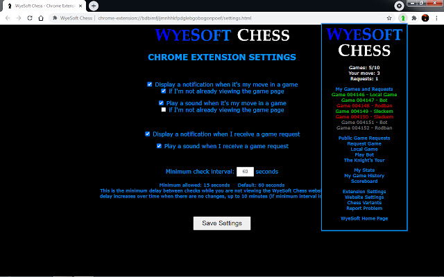 WyeSoft Chess  from Chrome web store to be run with OffiDocs Chromium online