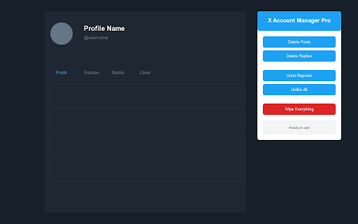 X Account Manager Pro  from Chrome web store to be run with OffiDocs Chromium online