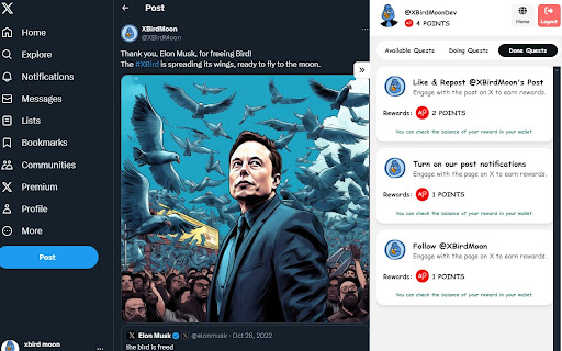 XBirdMoon  from Chrome web store to be run with OffiDocs Chromium online