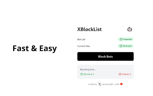 XBlockList  from Chrome web store to be run with OffiDocs Chromium online