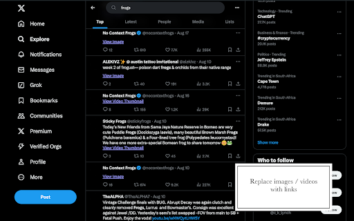 X.com Image/Video Blocker  from Chrome web store to be run with OffiDocs Chromium online