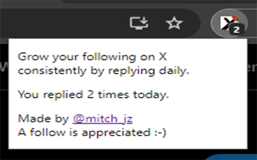 X.com Reply Tally  from Chrome web store to be run with OffiDocs Chromium online