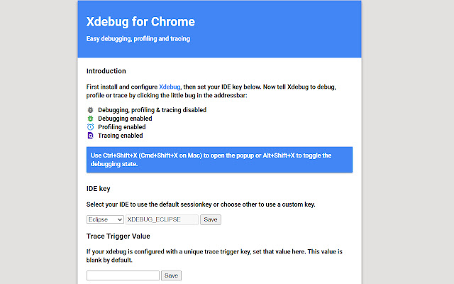 Xdebug Chrome Extension  from Chrome web store to be run with OffiDocs Chromium online