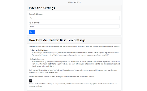 X Divs  from Chrome web store to be run with OffiDocs Chromium online
