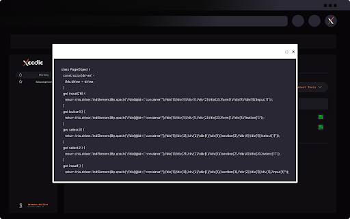 Xeedle Get Relative, Index, Full XPath and Page Object File  from Chrome web store to be run with OffiDocs Chromium online