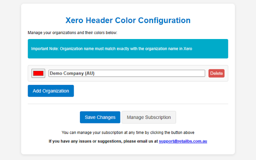 Xero/Hubdoc Header Colour Changer  from Chrome web store to be run with OffiDocs Chromium online