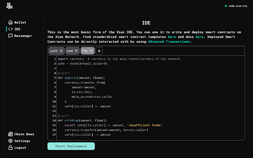 Xian Wallet  from Chrome web store to be run with OffiDocs Chromium online