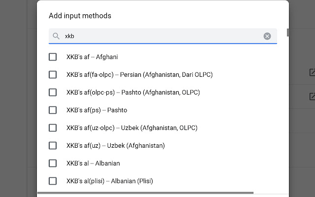 XKB keyboard layouts for Chrome OS  from Chrome web store to be run with OffiDocs Chromium online